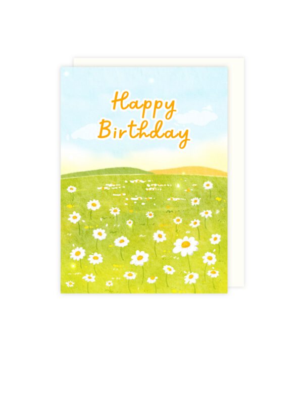 Sunrise Daisy Mini Greeting Card – Happy Birthday