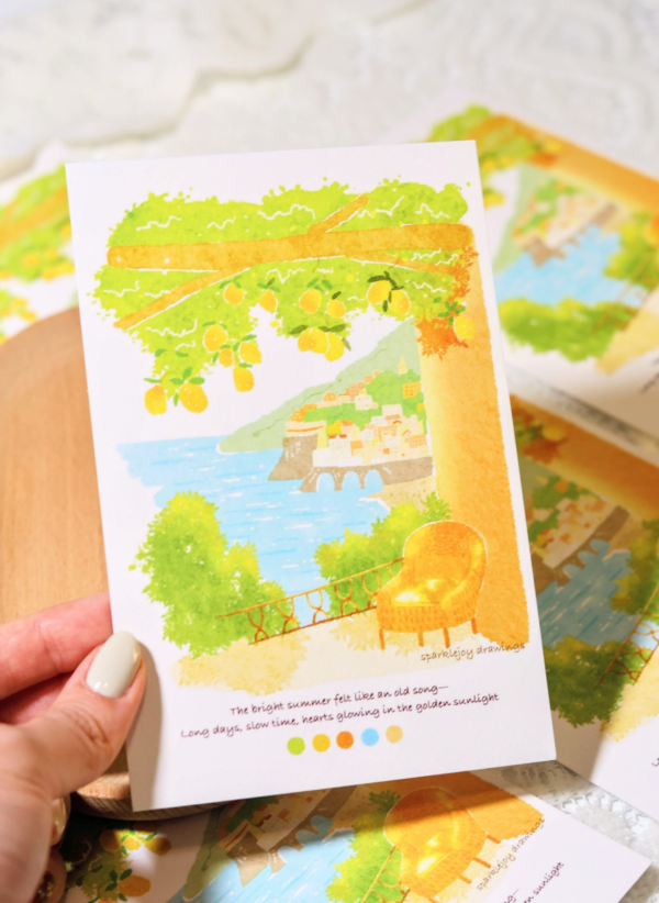 Summer Lemon Town Postcard