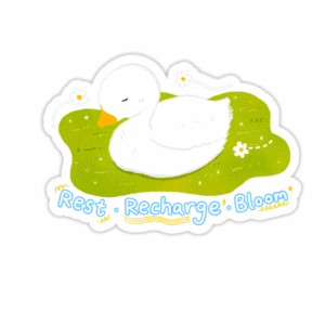 Napping Duck on Meadow Sticker