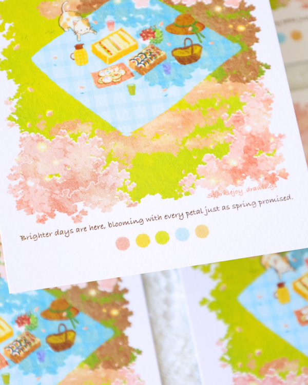 Picnic under Sakura Postcard