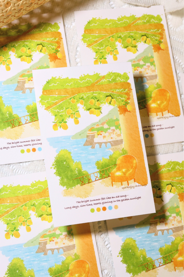 Summer Lemon Town Postcard