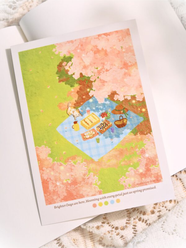Picnic under Sakura Art Print