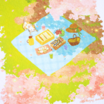 Picnic under Sakura Postcard