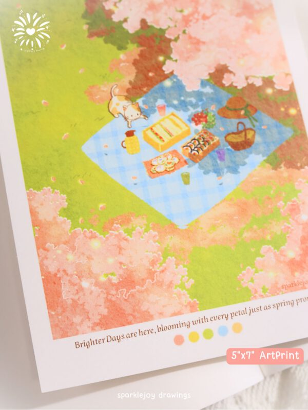 Picnic under Sakura Art Print