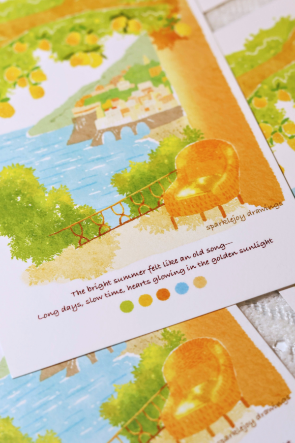 Summer Lemon Town Postcard