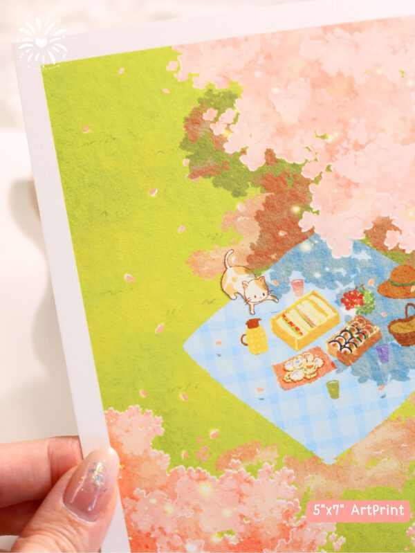Picnic under Sakura Art Print