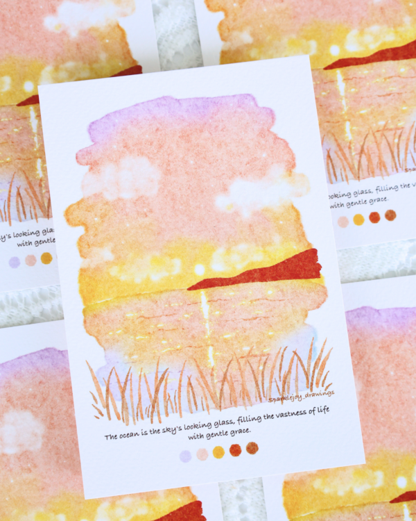 Whimsical Pink Sunset Postcard