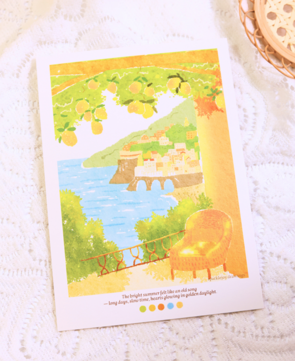 Summer Lemon Town Art Print