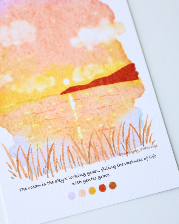 Whimsical Pink Sunset Postcard
