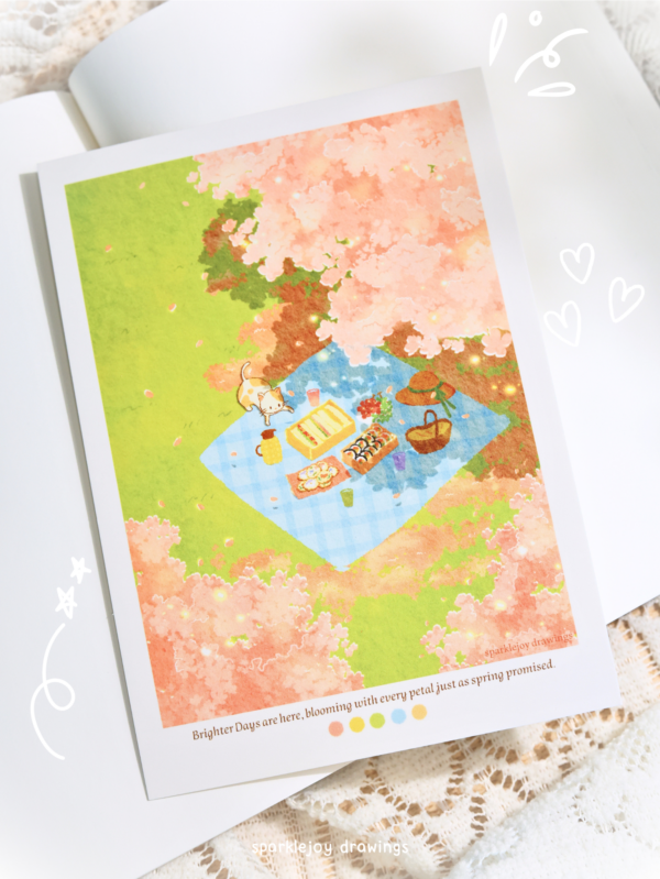 Picnic under Sakura 5″x7″ Art Print