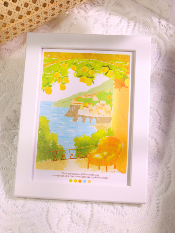 Summer Lemon Town Art Print